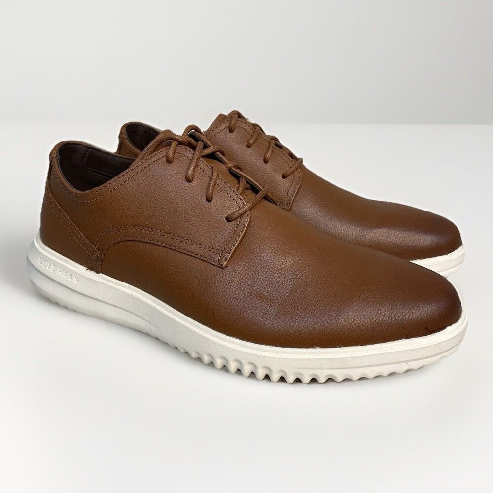 Cole Haan GRND+ Plain Toe OX Shoes Men’s 8.5 British Tan Leather Dress C36935 - Picture 2 of 9